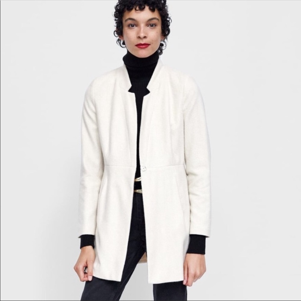 Zara Herringbone Frock Coat - image 1